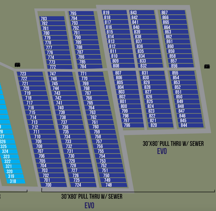 2025 EVO RV Park PULL THROUGH (748 - 771)