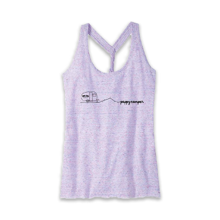 Ladies Pappy Camper Tank -- PINK/WHITE COSMIC